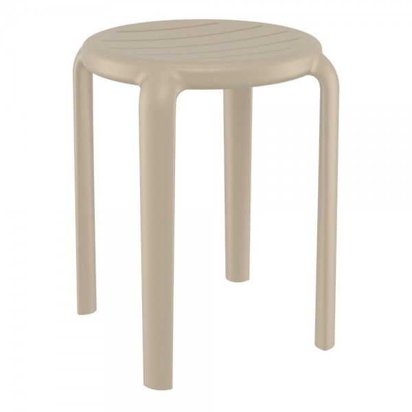 ISP286 Tom Backless Outdoor Resin Restaurant Patio Hospitality Commercial Stacking Dining Stool